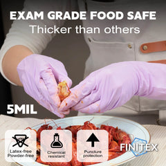 FINITEX Black Nitrile Gloves 5 Mil — Powder Free, Box of 100