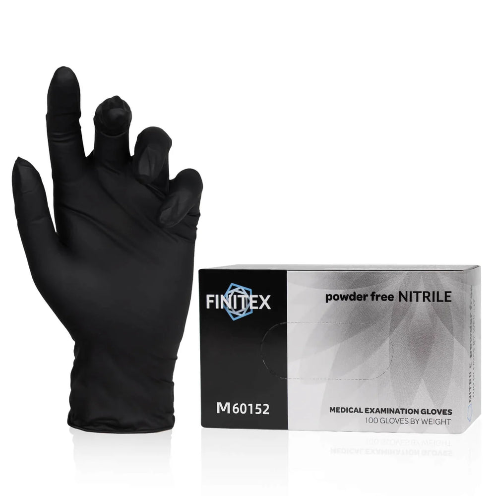 FINITEX black nitrile gloves 3.2 mil powder free, box of 100