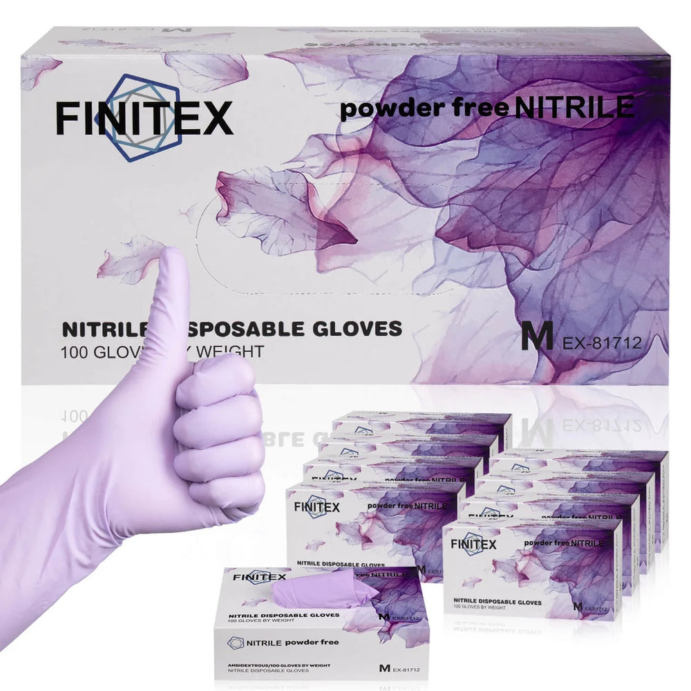 FINITEX black nitrile gloves 5 mil powder free, box of 100