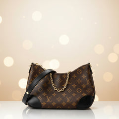 Louis Vuitton Boulogne PM shoulder bag in Monogram coated canvas with leather trim, front view