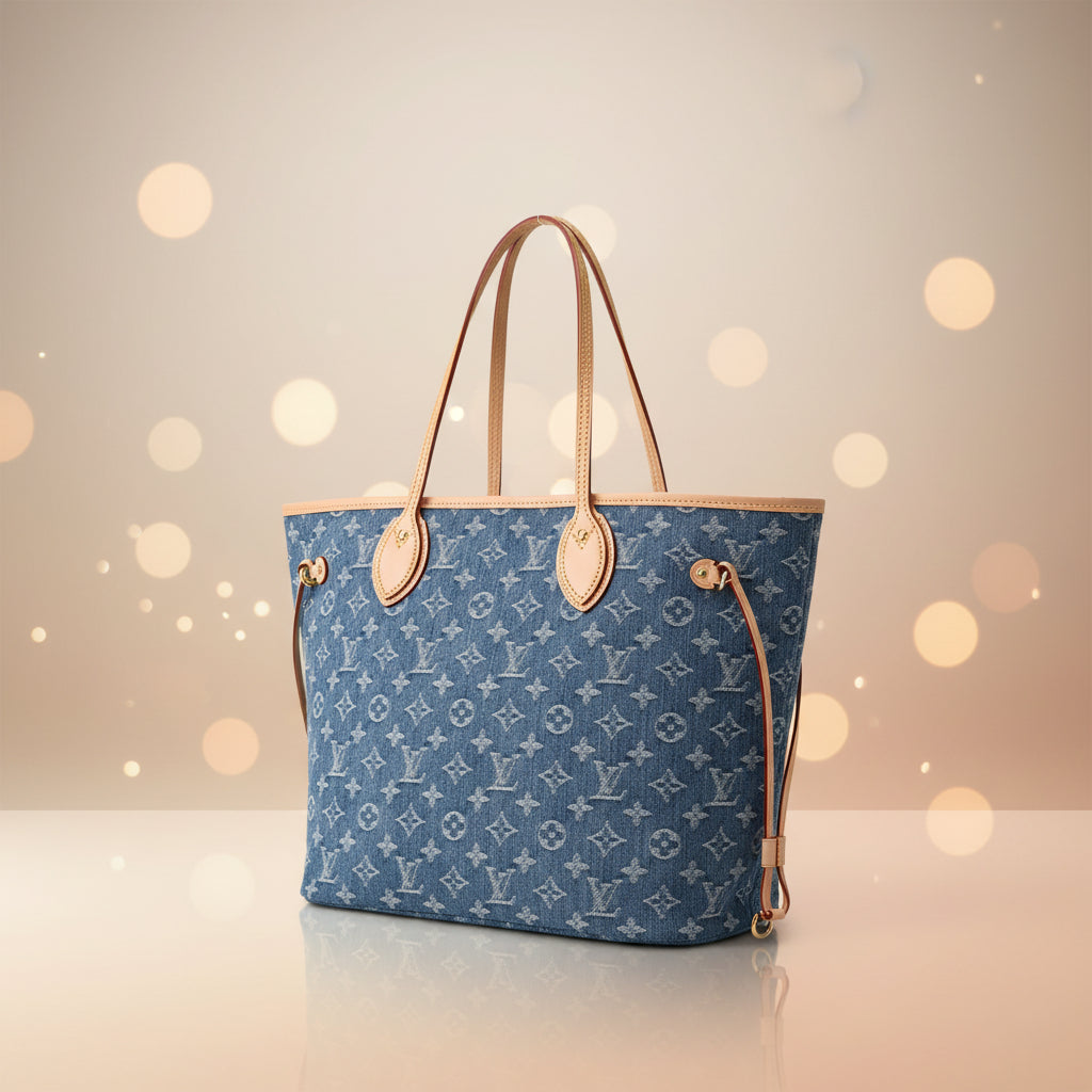Louis Vuitton Neo Neverfull MM — Blue Monogram Denim
